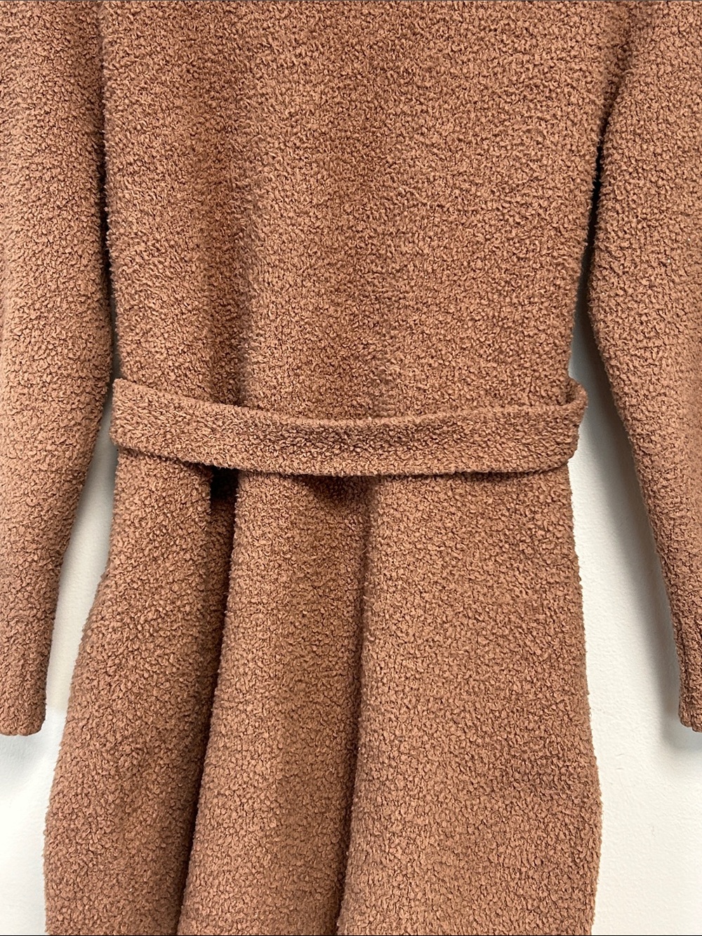 Skims Cozy Collection Textured Knit Boucle Belted Brown Short Robe Size L/XL - Picture 12 of 16